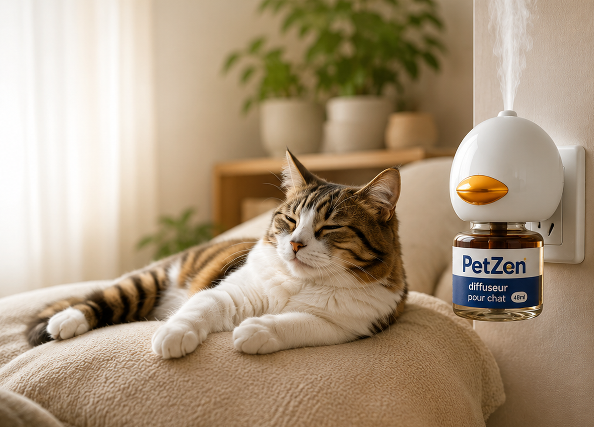Chat calme avec diffuseur PetZen